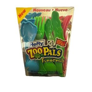 Hefty Zoopals Funtensils Kids Cutlery Utensils Plasticware Open Set Of 23 PCs